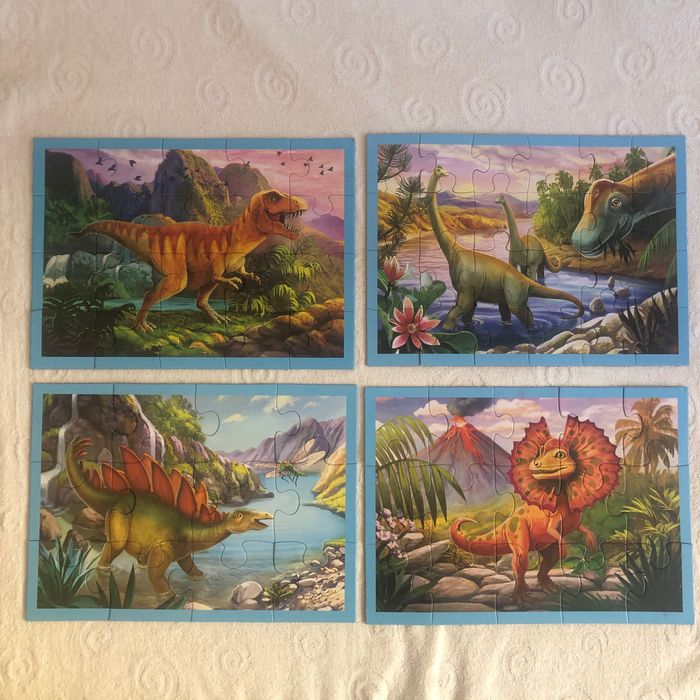 Puzzle dinozaury 4 w 1 (Trefl 34609) wiek 4+