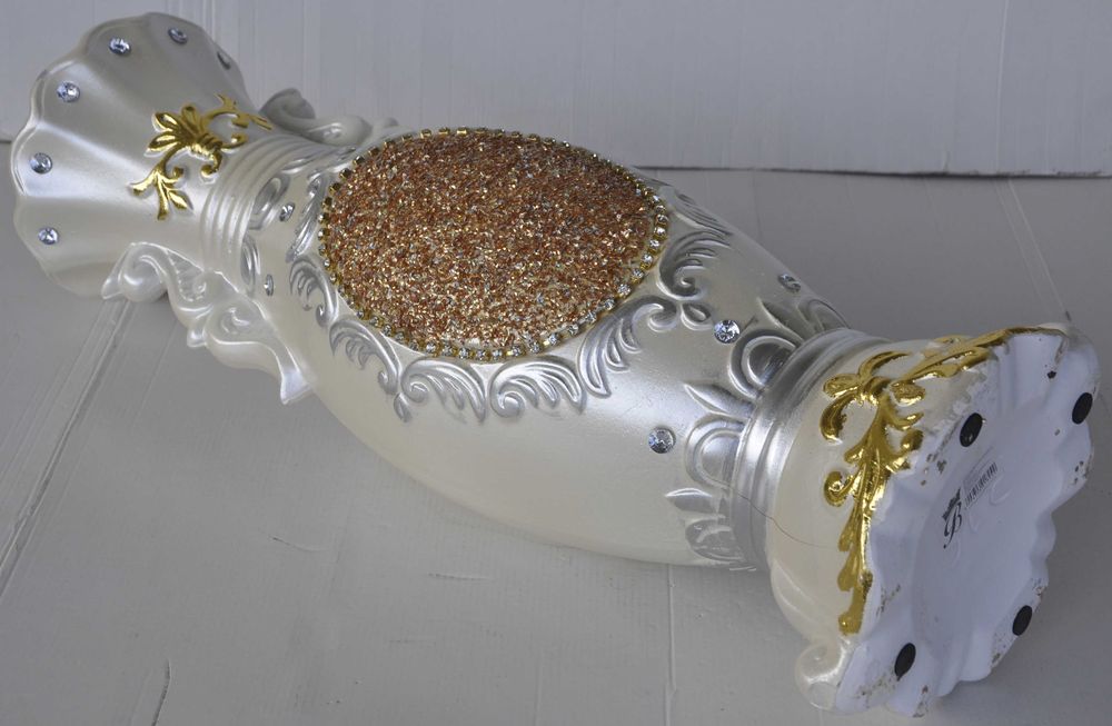 Wazon Ceramiczny na Susz Duży Bogato Zdobiony Powystawowy z Pęknięciem