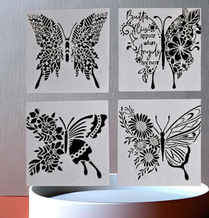 Zestaw 4szt Szablonów,  malarski, DIY, crapbookingu, tynk ozdobny