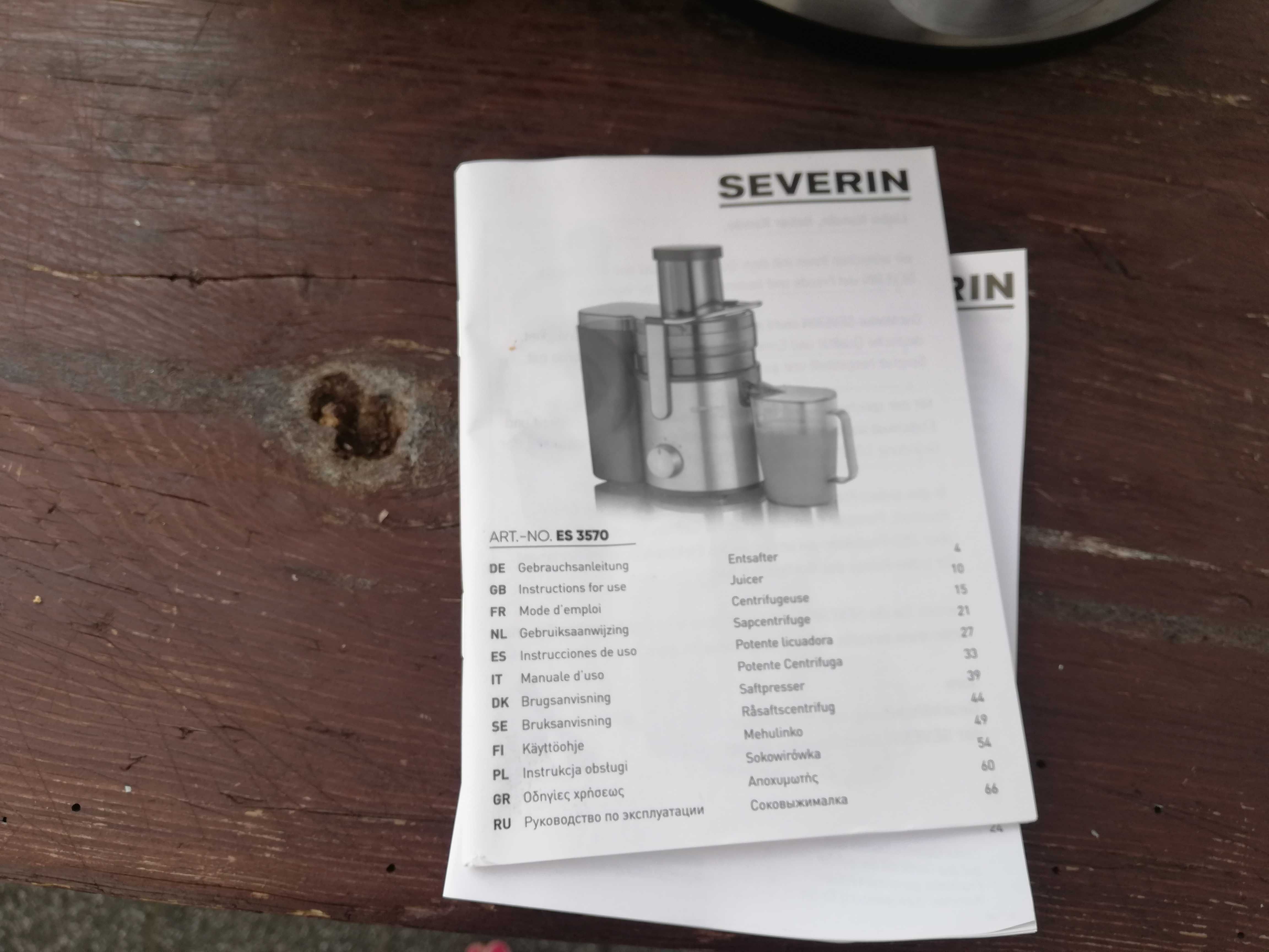 Sokowirówka Severin ES 3570 srebrny/szary 800 W