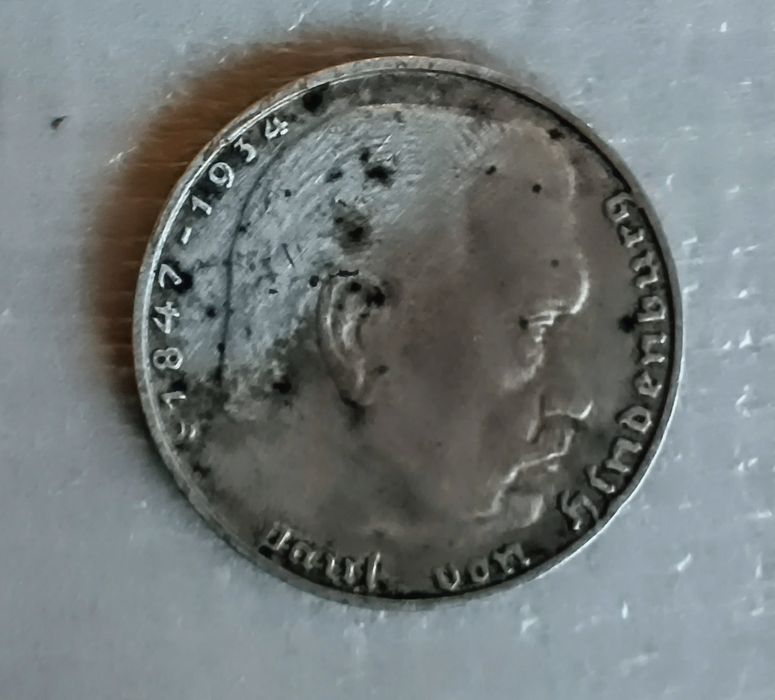 Nazistowska Przedwojenna Srebrna Moneta "2 Marki"