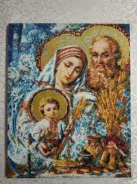 Картина діамантова мозаїка алмазна Святе сімейство ікона Різдво