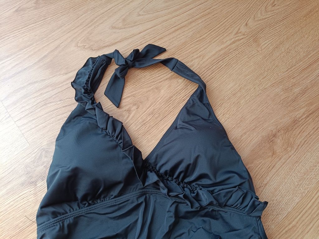 Tankini ciążowe 44 2XL czarny sukienka kąpielowa