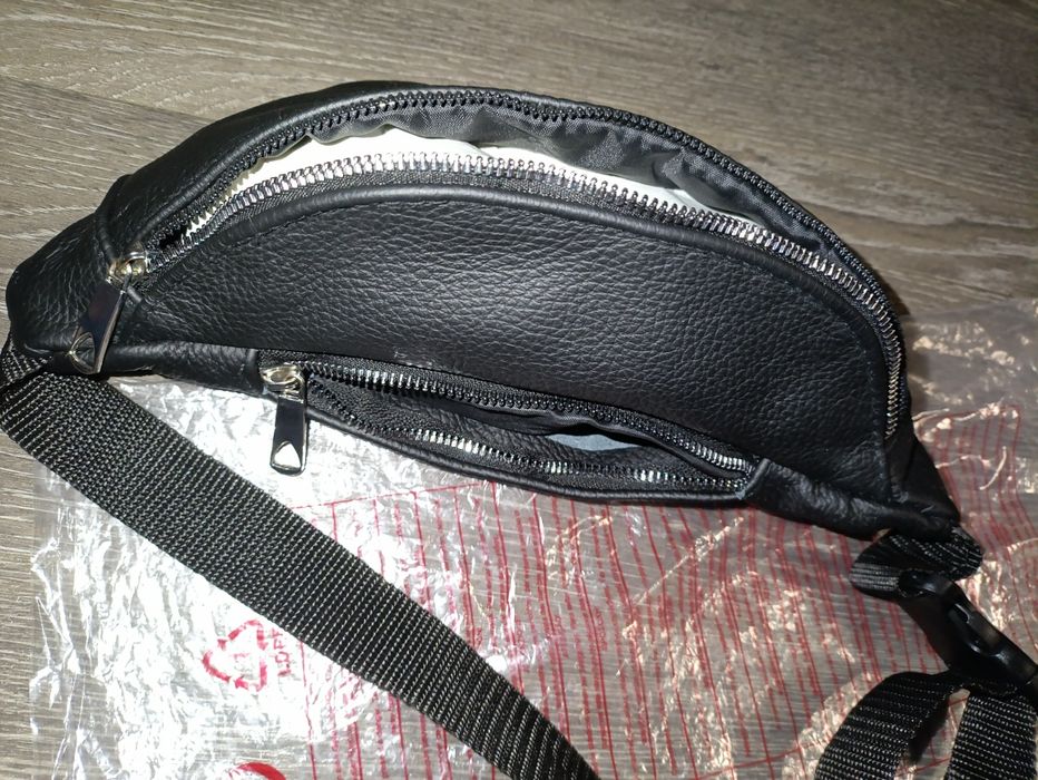 Сумка-бананка кожанная 30*13*9 см