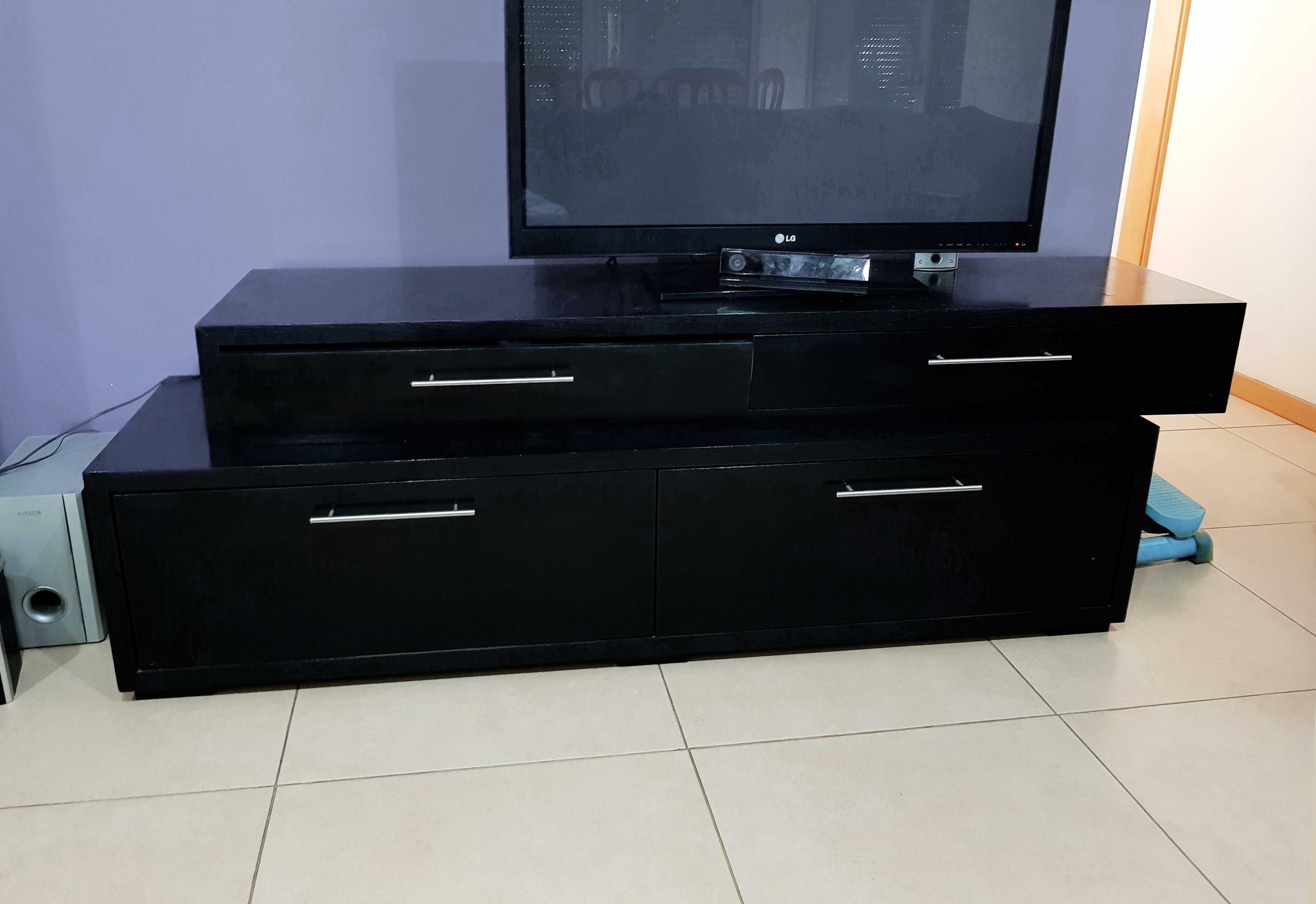 Consola móvel, suporte Tv em madeira natural