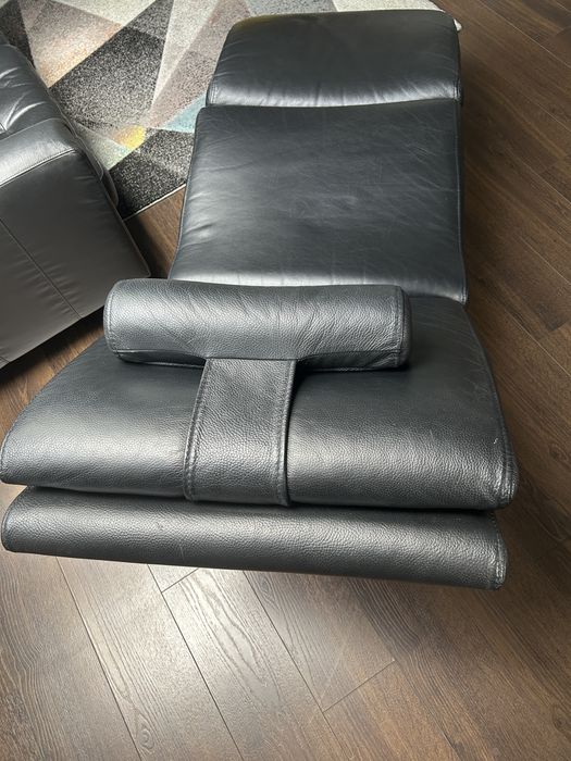 Meble do salonu Sofa + Szezlong skorzany