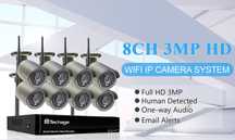Kit Vídeo Vigilância WIFI Profissional 8 Cameras Exterior 1080P