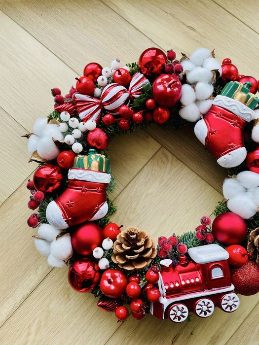 Wianek świąteczny Bożonarodzeniowy z jodły Nobillis