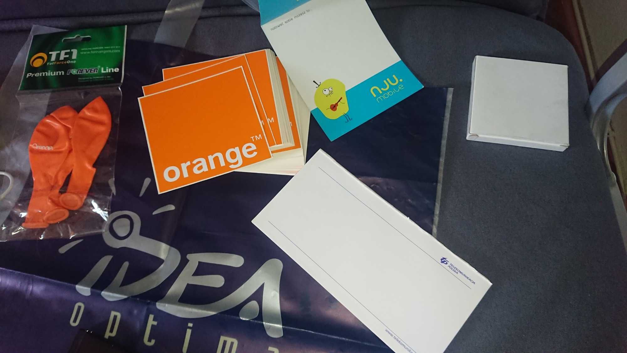 Różne gadżety sieci telekomunikacyjne Idea Orange Nju Mobile TP i inne
