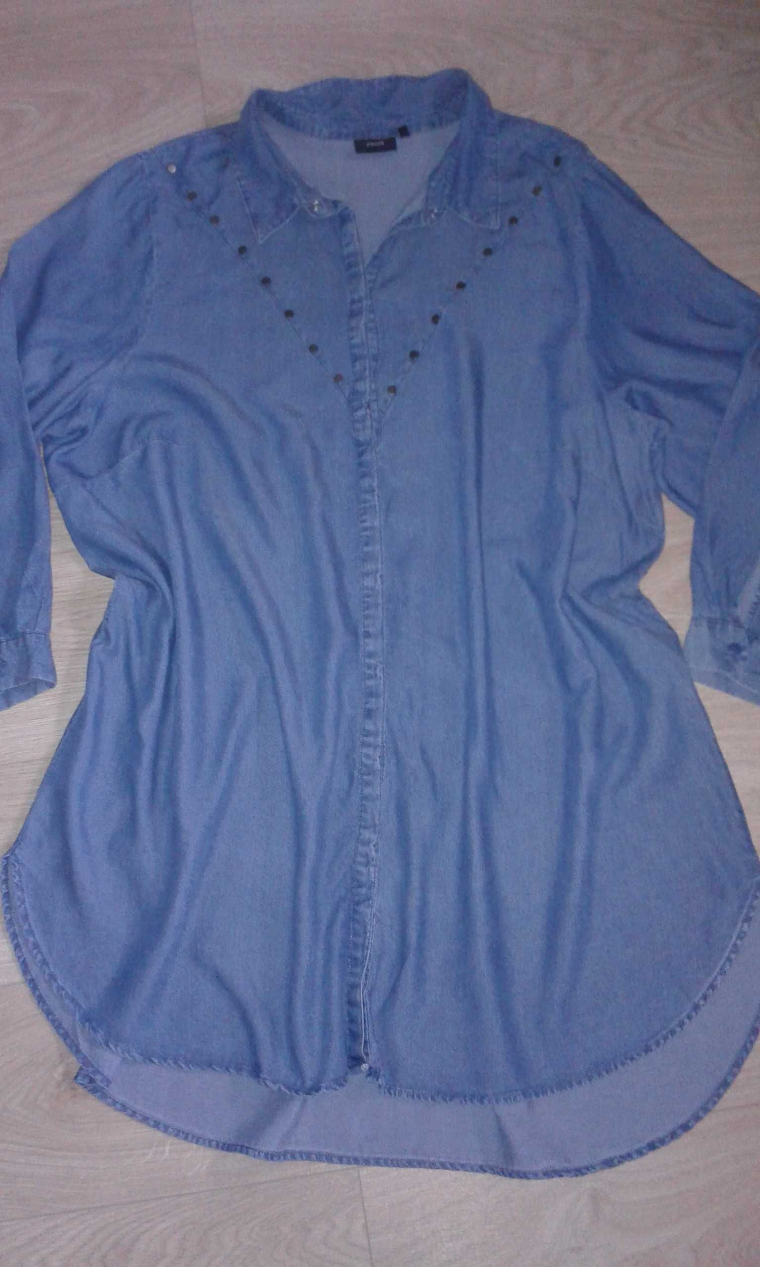 XXL 44/52 Koszula jeansowa duży rozmiar damska bluza tunika