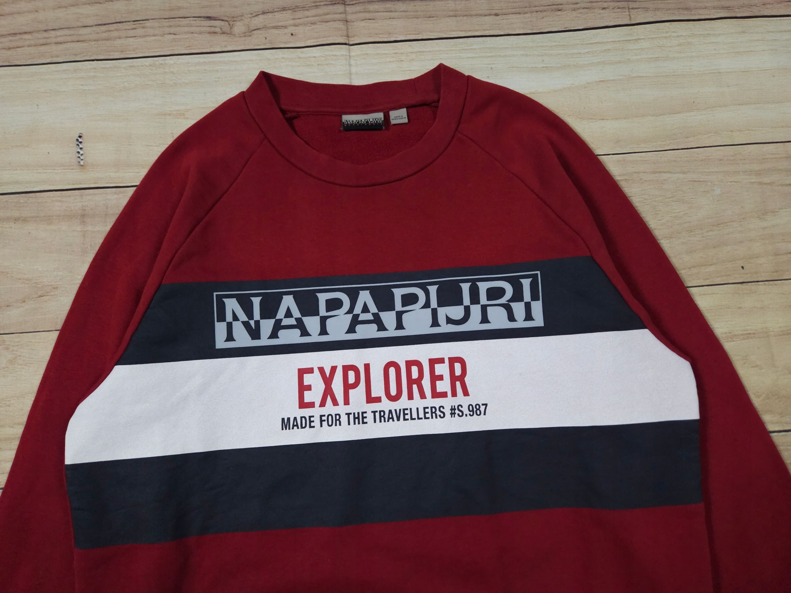 NAPAPIJRI Bluza Crew Neck Męska Logowana r. M