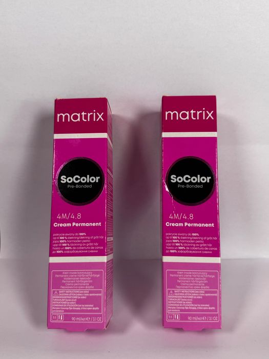 Matrix SoColor Pre-Bonded Permanent 4M/4.8 Średni Brąz Mokka 90ml