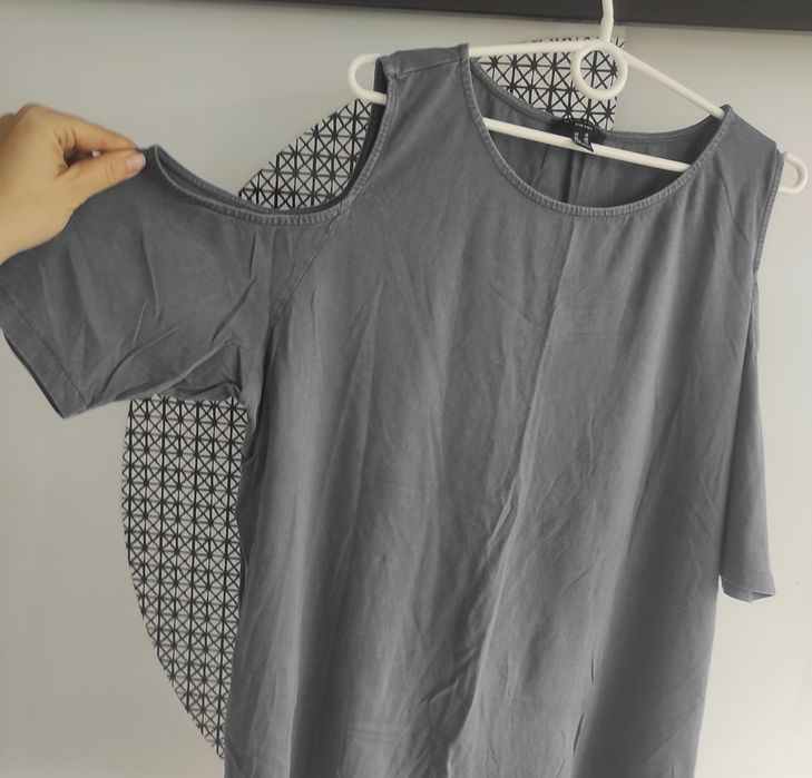 Szara bluzka damska,.odkryte ramiona, New Look, r 46