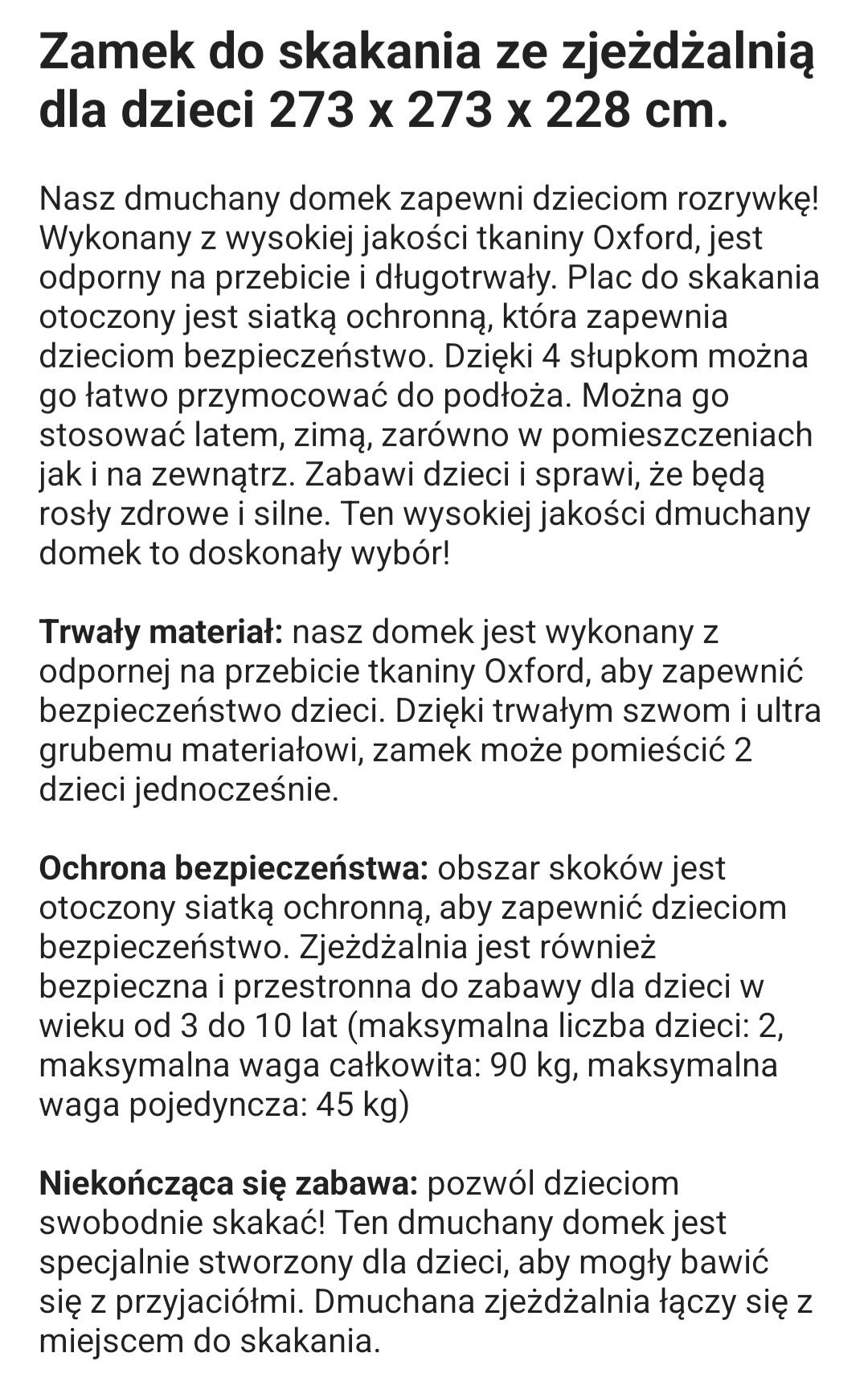 Dmuchaniec ze zjeżdżalnią