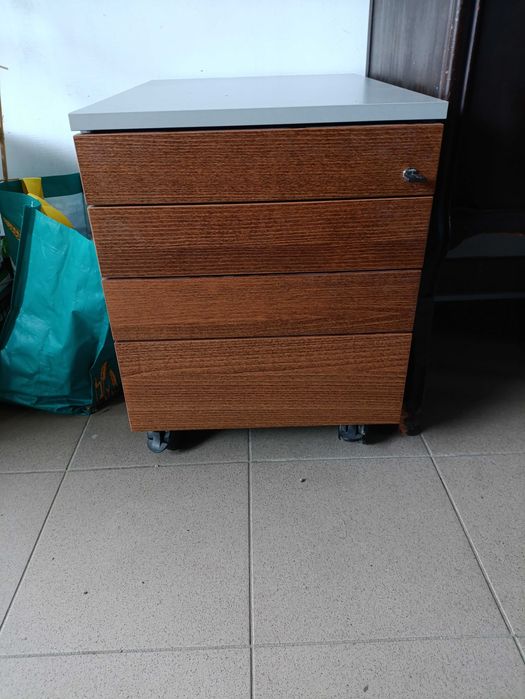 Mała szafa biurowa na kółkach