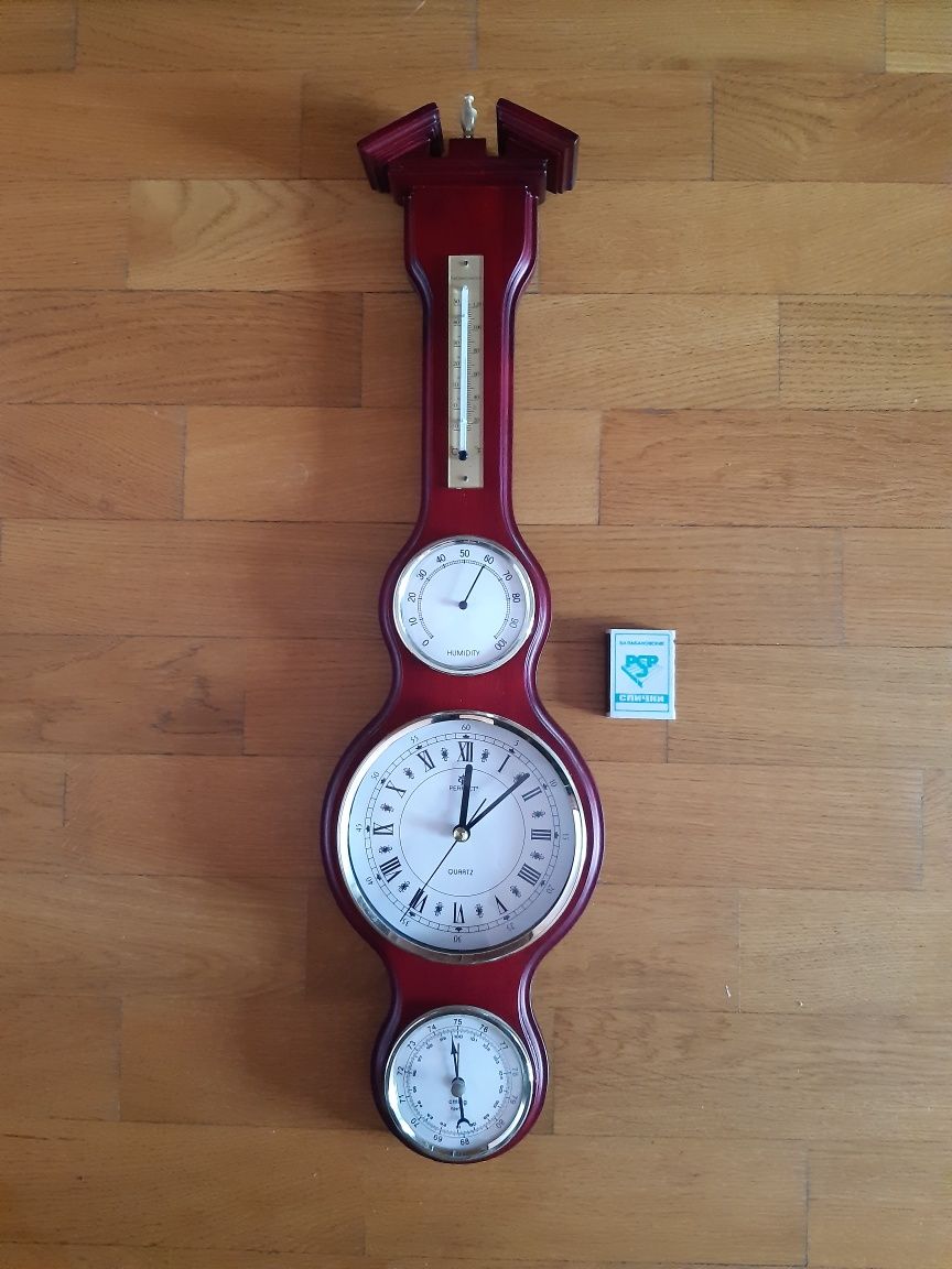 Барометр декоративный с часами, гидрометром и термометром