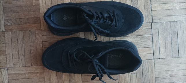 Buty sportowe, czarne, ciężkie, sneakersy r. 38