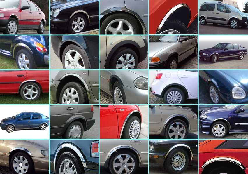 Nakładki na błotniki listwa nadkola chrom, czarny mat - od producenta