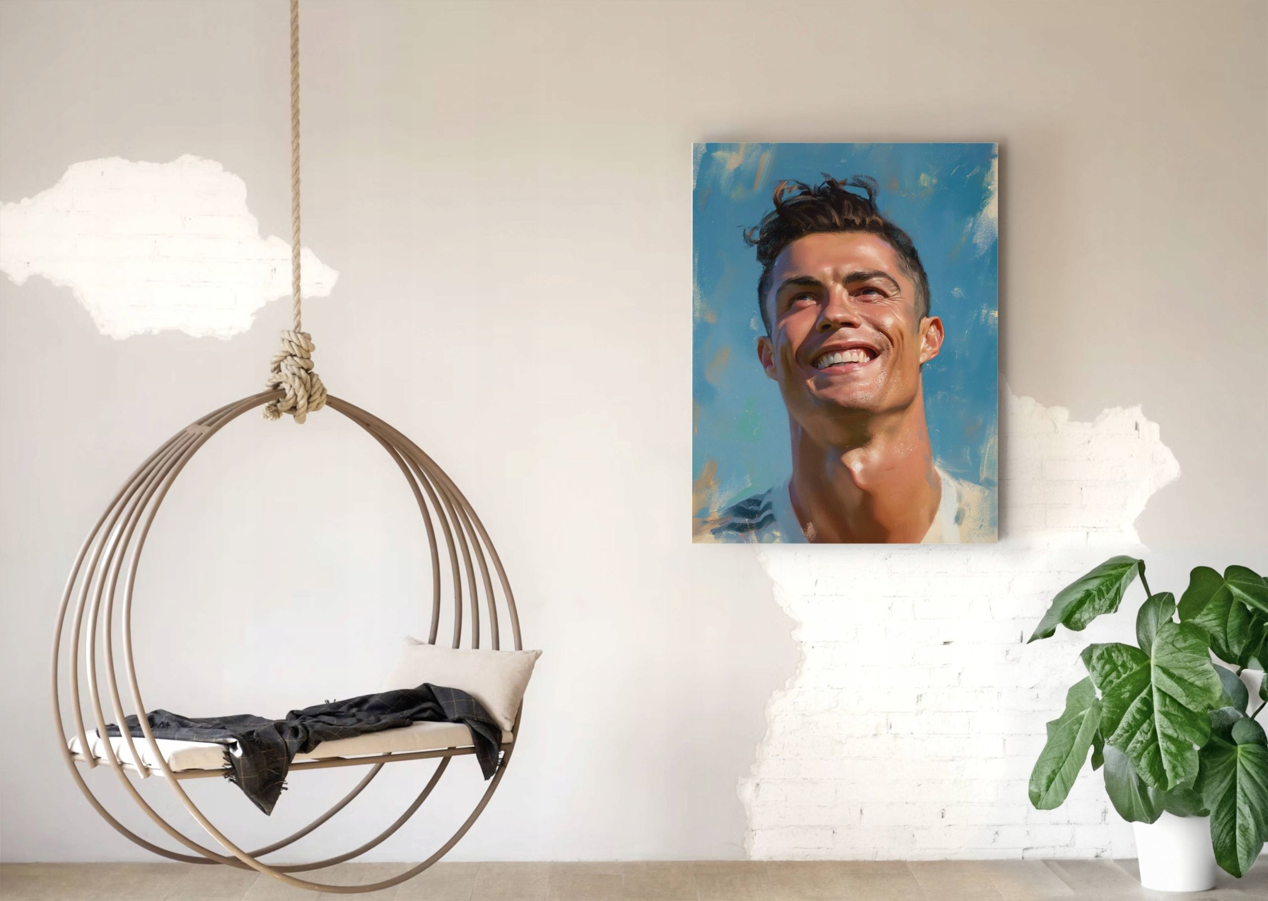 Obraz na płótnie Cristiano Ronaldo - nowoczesny portret 30x40 cm