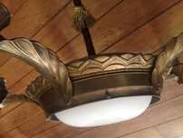Lampa mosiężna żyrandol  wytworny  pięcioramienny art deco