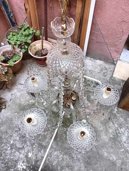 Candeeiro de tecto em cristal