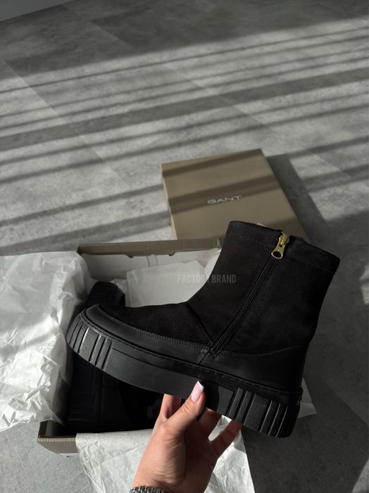 Черевики чоботи зимові Gant Snowmont чорні натуральна шкіра оригінал