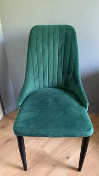 6 Krzeseł Homla LOUIS welurowe zielone 44x59x88 cm