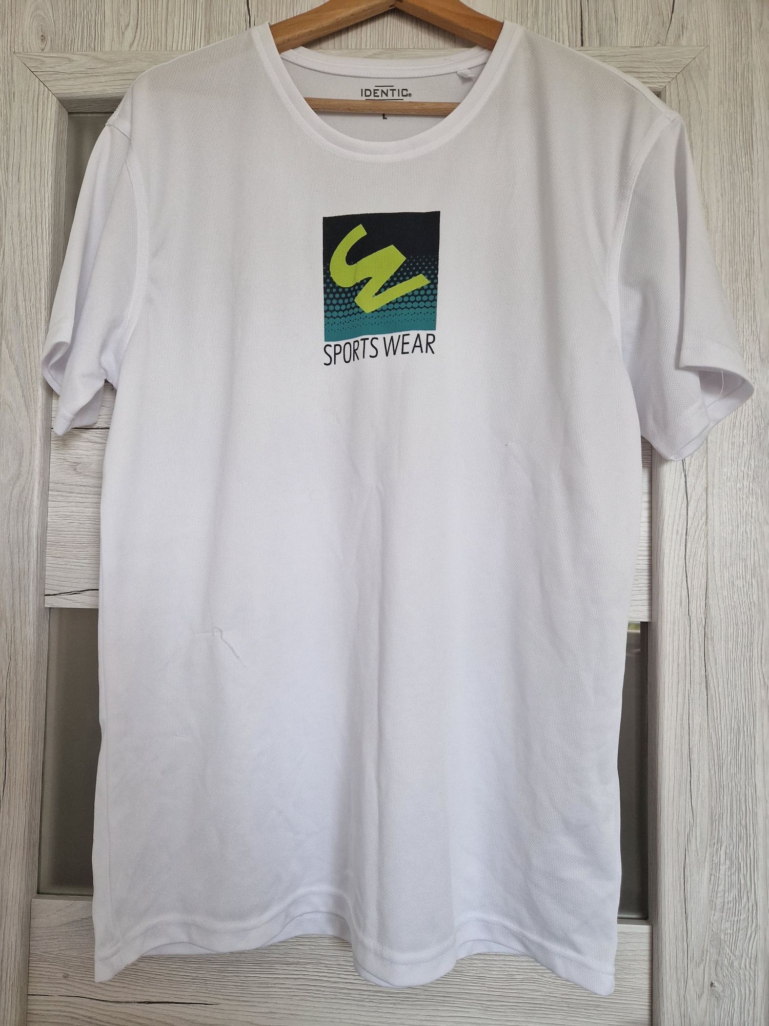 Koszulka męska sportowa T-shirt z krótkim rękawem sportowy L biała