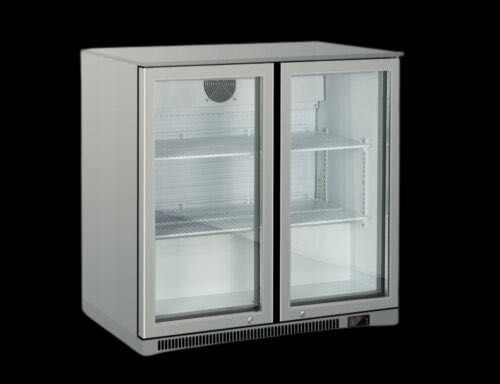 Witryna barowa 2-drzwiowa nierdzewna 201L Szron DBQ220SO / GLASS
