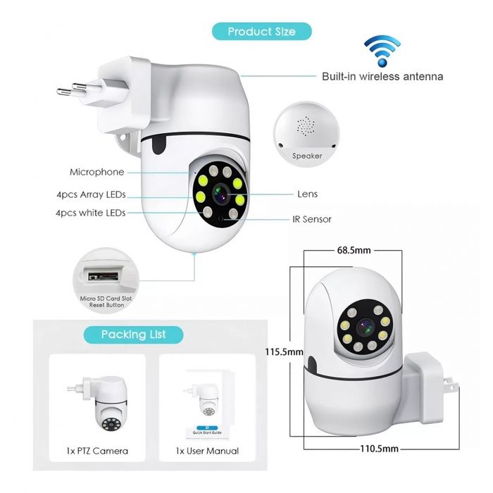 Smart Câmara Wifi Plug & Play