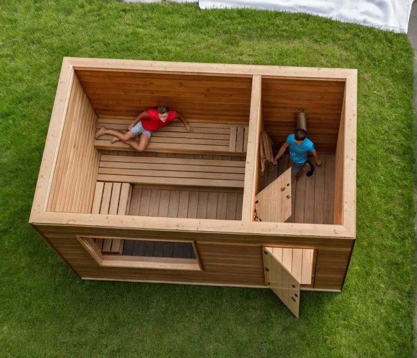 Sauna zewnętrzna z piecem elektrycznym 9kW i sterownikiem