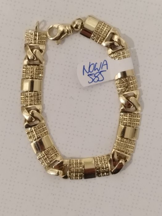 Piękna Nowa złota bransoletka 585 14k 10.88gr 18cm unikat!!