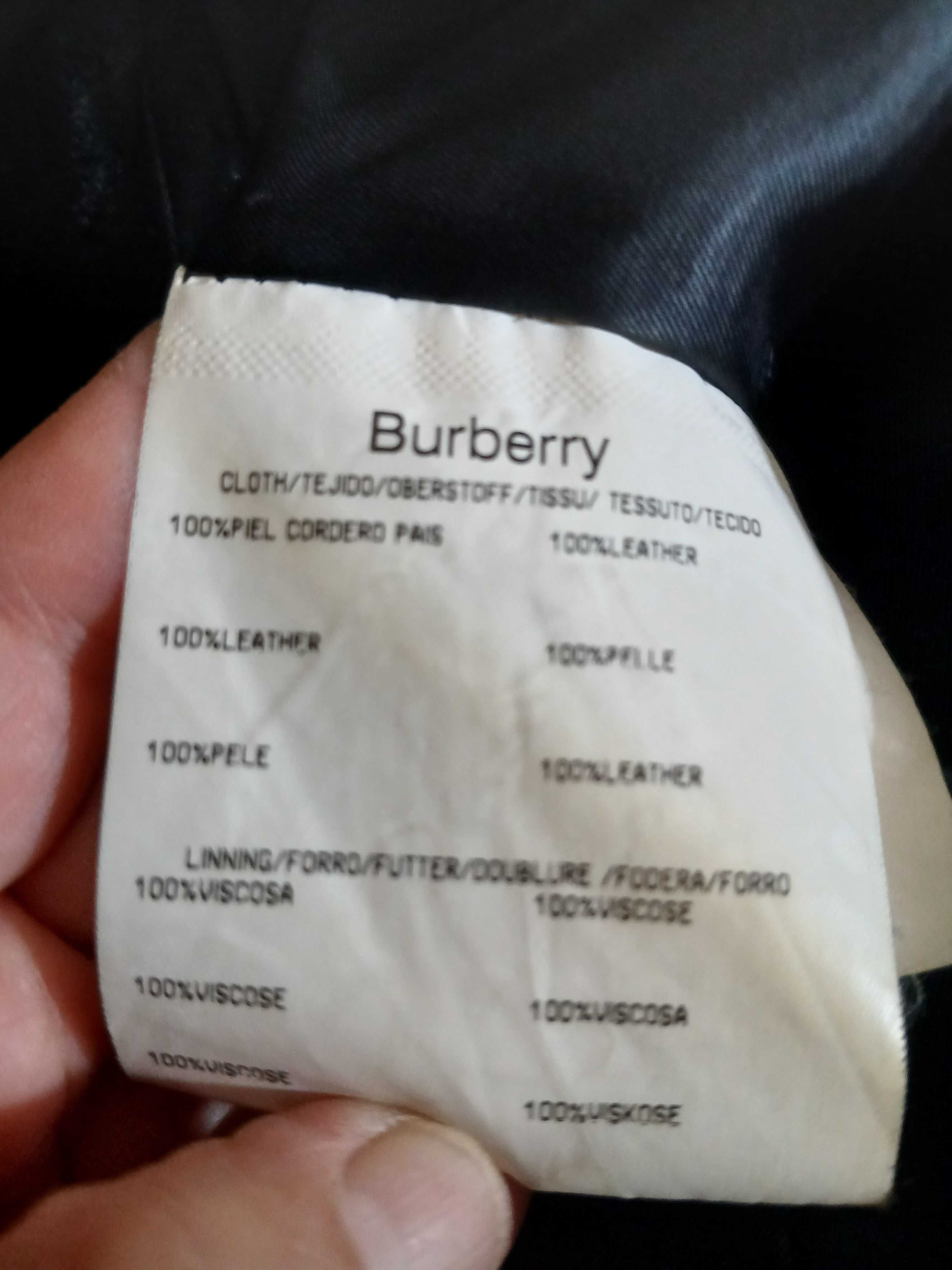 Blusão de pele de ovino Burberry preto