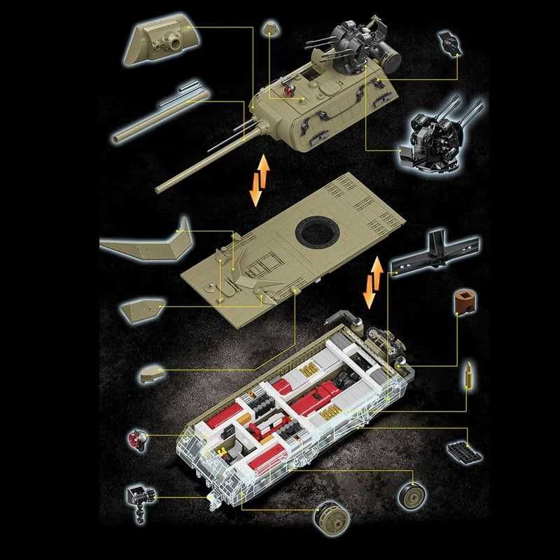 Конструктор Panzer VIII Maus , 3339 дет. На радіокеруванні. У коробці.