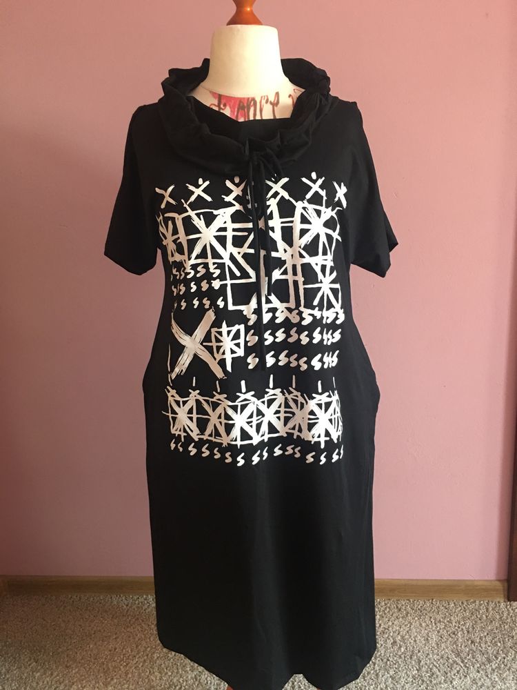 Sukienka czarna z nadrukiem Acqua Limone 42/44/46