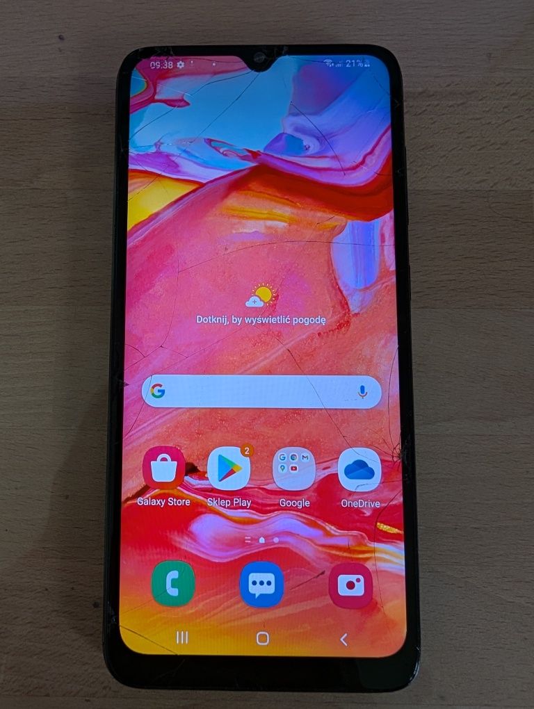 Telefon Samsung A70 SM-A705FN/DS  uszkodzony, zbity ekran. Pozostałe f