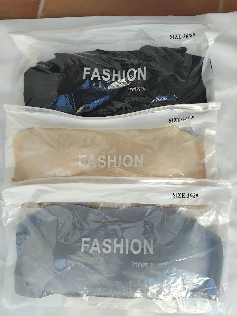 Conjunto de 3 Soutiens Invisiveis-Tam.S/M