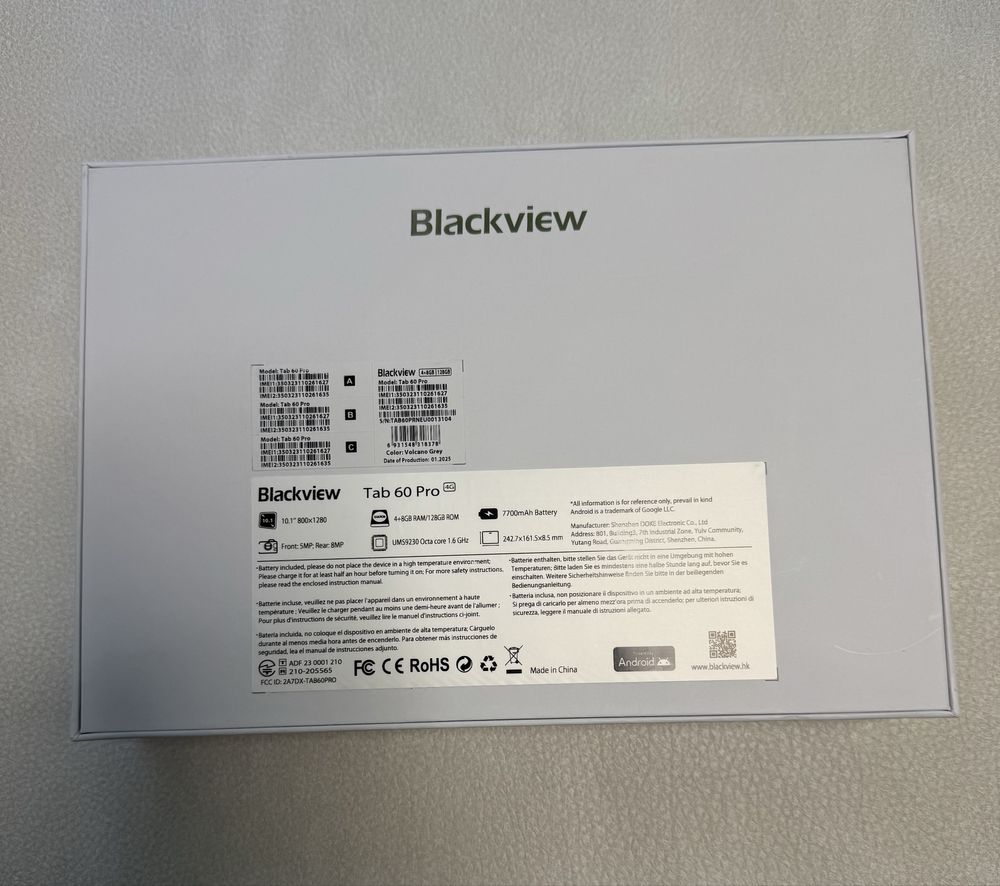 Нові планшети Blackview Tab 60Pro +4G 10,1” 8+4+128гіг LTE