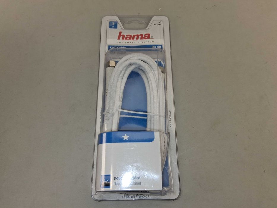 N121 Kabel Satelitarny Hama 90 dB F-Plug 3m Nowy