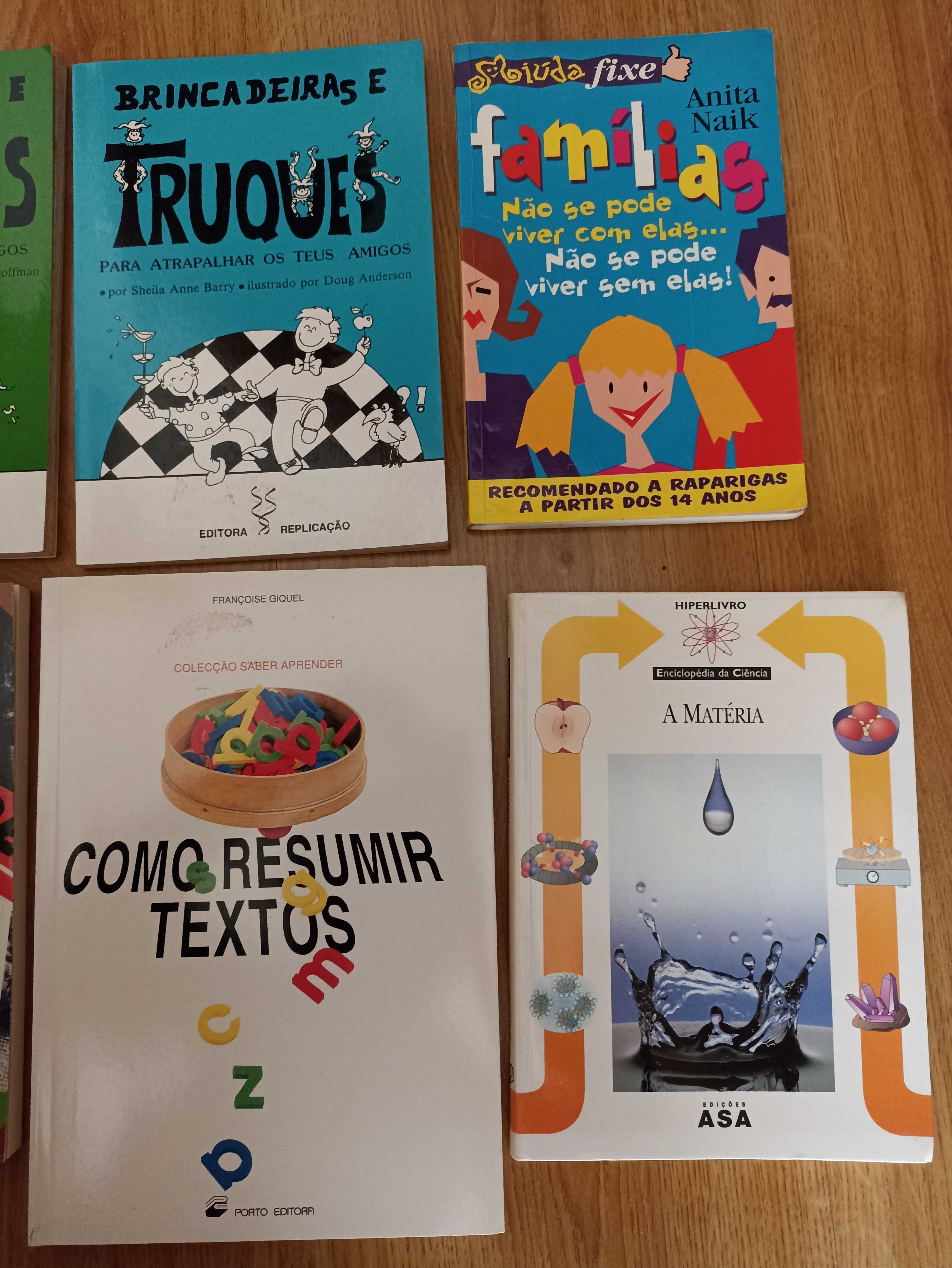 Lote de livros temas diversos para jovens