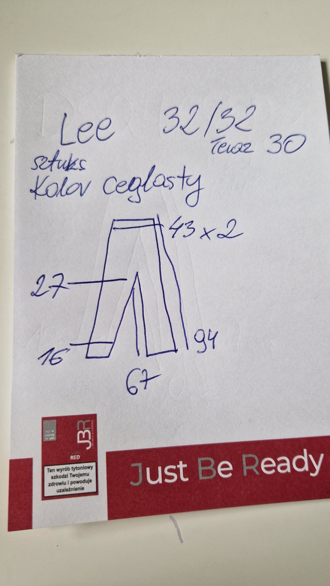 Spodnie Lee sztruks kol. Ceglasty. Rozmiar 32/30