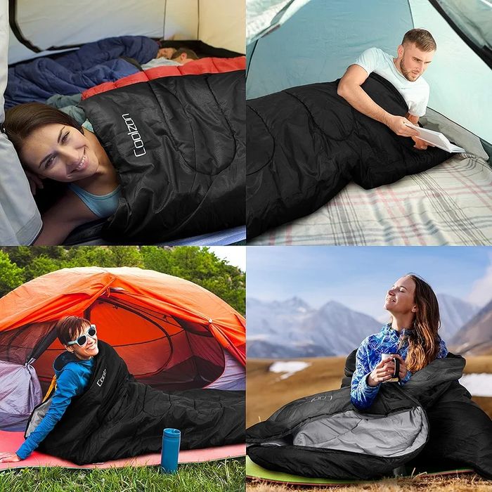 Śpiwór Coolzon Outdoor na kemping, na 3-4 pory roku