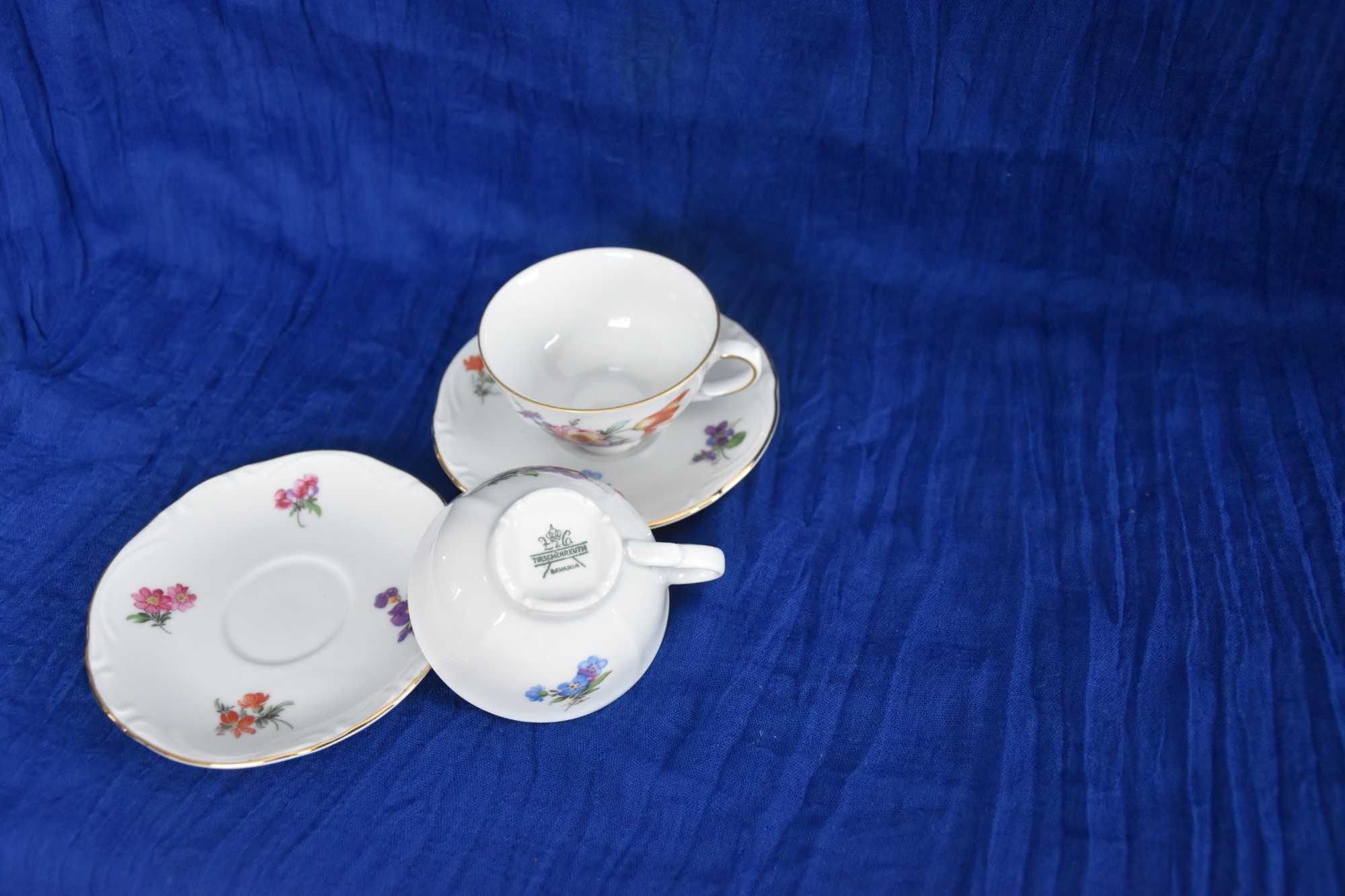 Filiżanki duo do mokki Tirschenreutch stara porcelana Bavaria