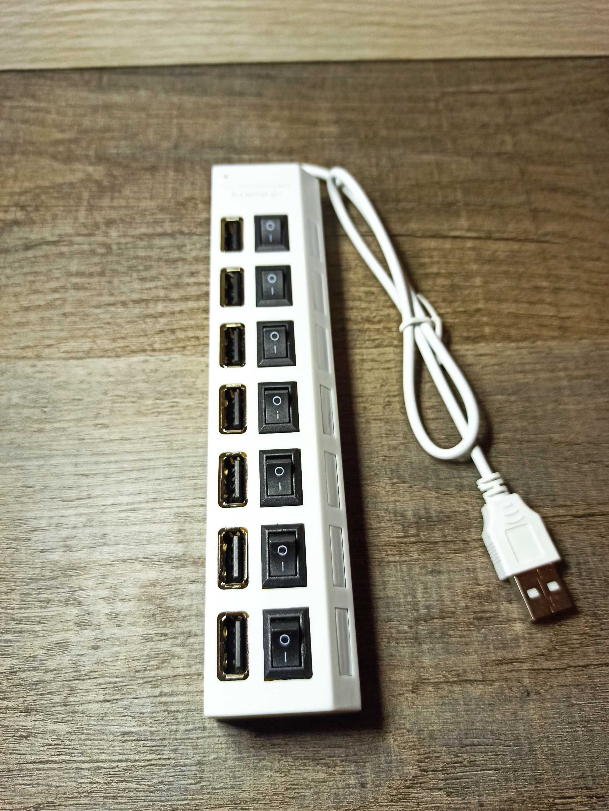 Разветлитель переходник USB хаб 7 портов USB 2,0 с выключателями