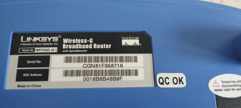 Wi-Fi роутер Linksys Cisco System WRT54GS + репітер