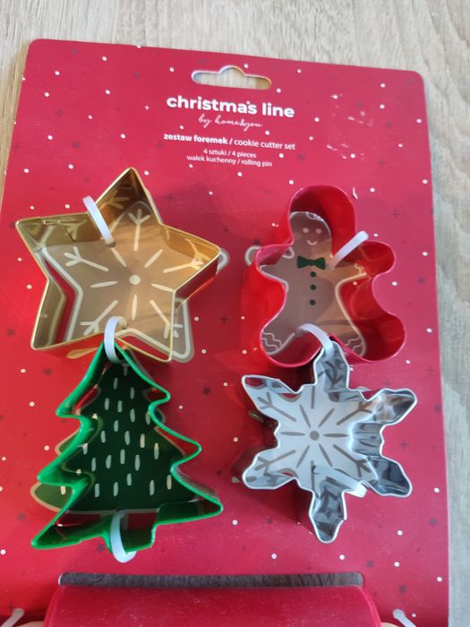 Zestaw do pieczenia dla dzieci, foremki świąteczne ciasteczka wałek