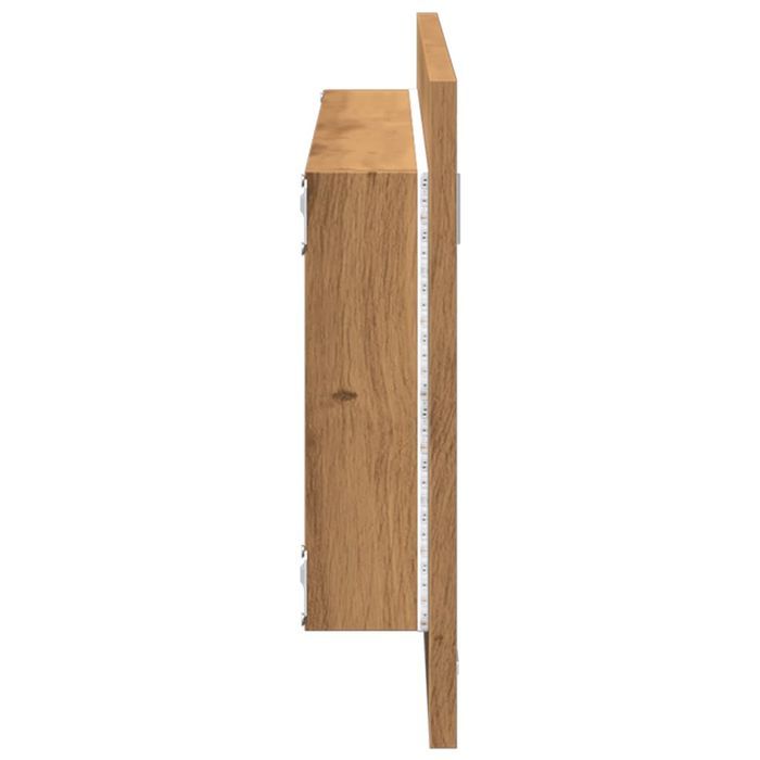 vidaXL Lustro łazienkowe z LED, dąb artisan, 100x8,5x37 cm