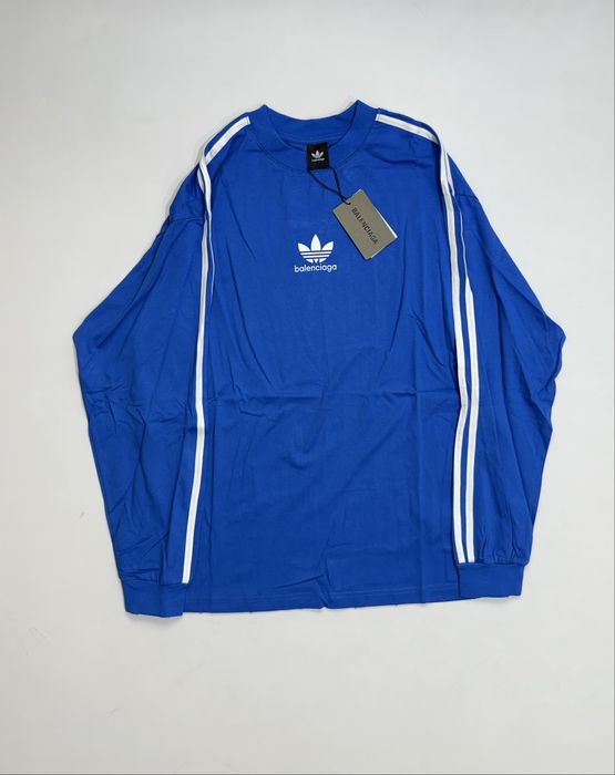 лонгслив Balenciaga x Adidas Blue longsleeve