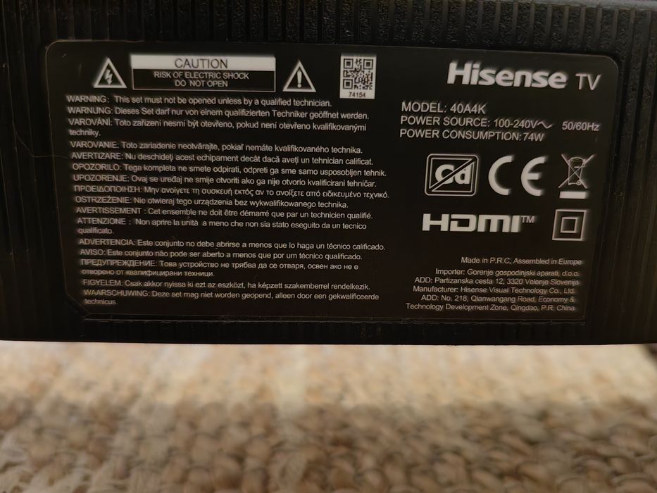 Hisense 40A4K tv płyta główna
