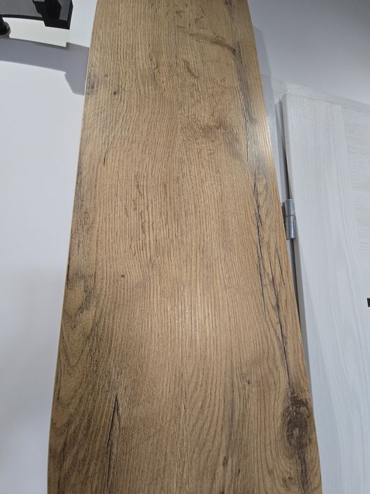 Gruby drewniany blat barowy / blat na wyspę - dąb, stan bardzo dobry